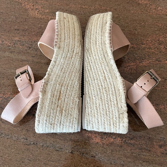 SOLUDOS MINORCA PLATFORM ESPADRILLE SANDAL 9 BLUSH NUDE WEDGE ADJ BUCKLE SUMMER - Picture 8 of 13